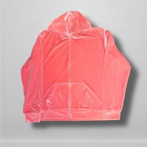 2XL Pink Velvet Tracksuit Zip-Up